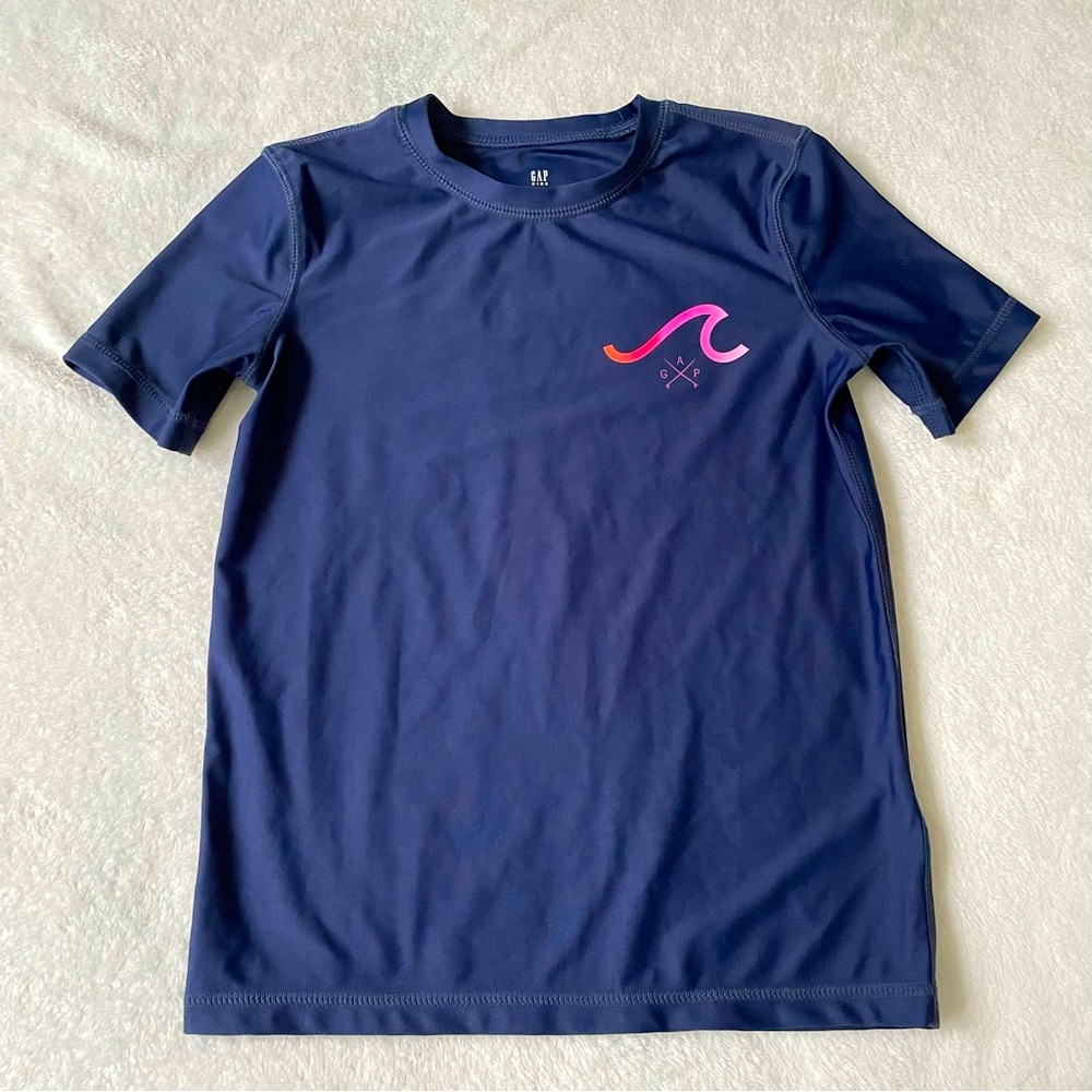 Gap boys shirt sleeve rashguard navy small 6/7